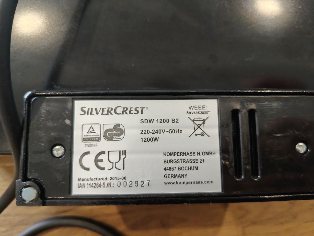 Podwójna gofrownica 1200W Silvercrest