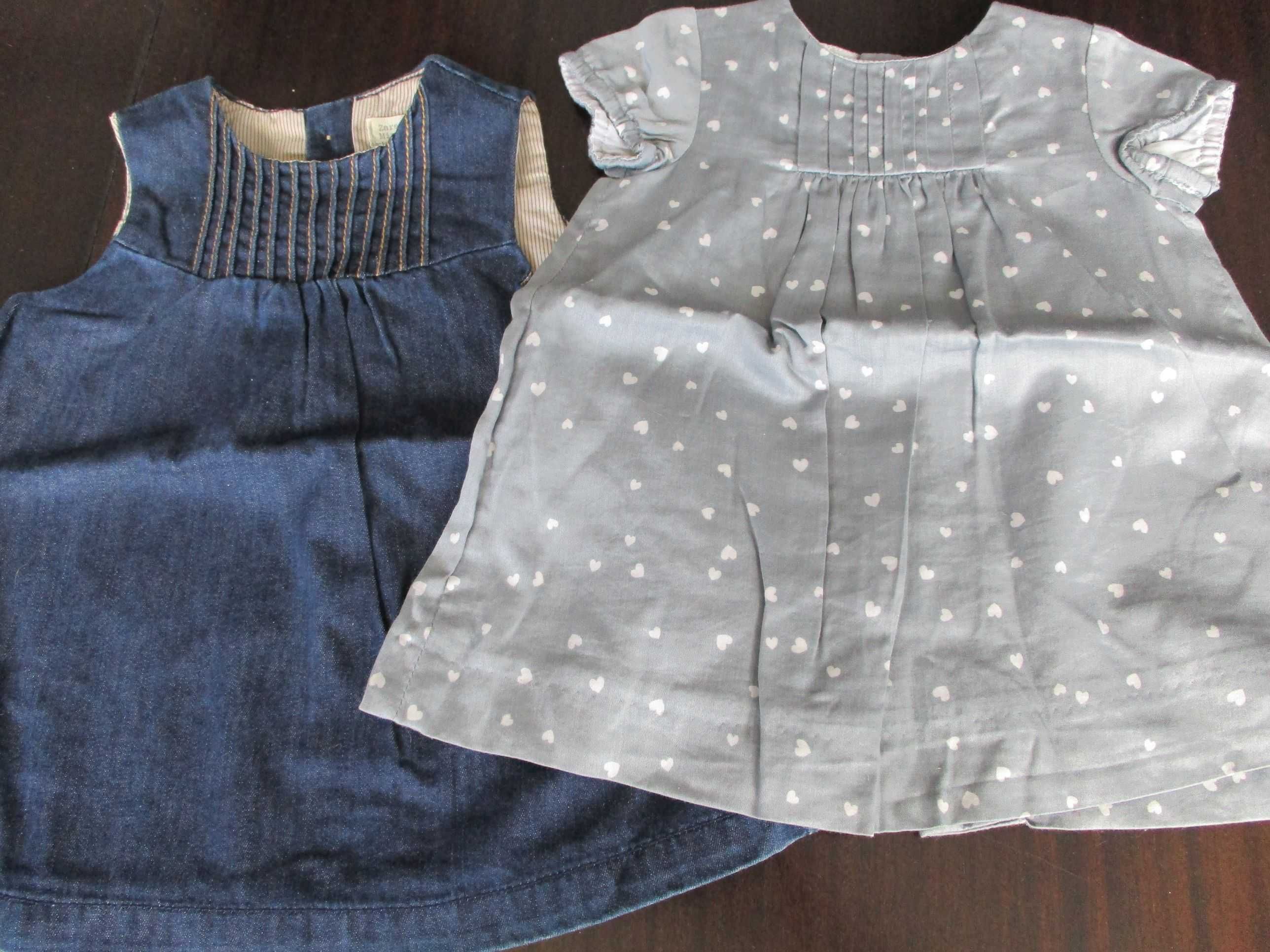 Lote roupa bebé menina 5 vestidos + 2 casacos malha 3-9 meses Zara etc