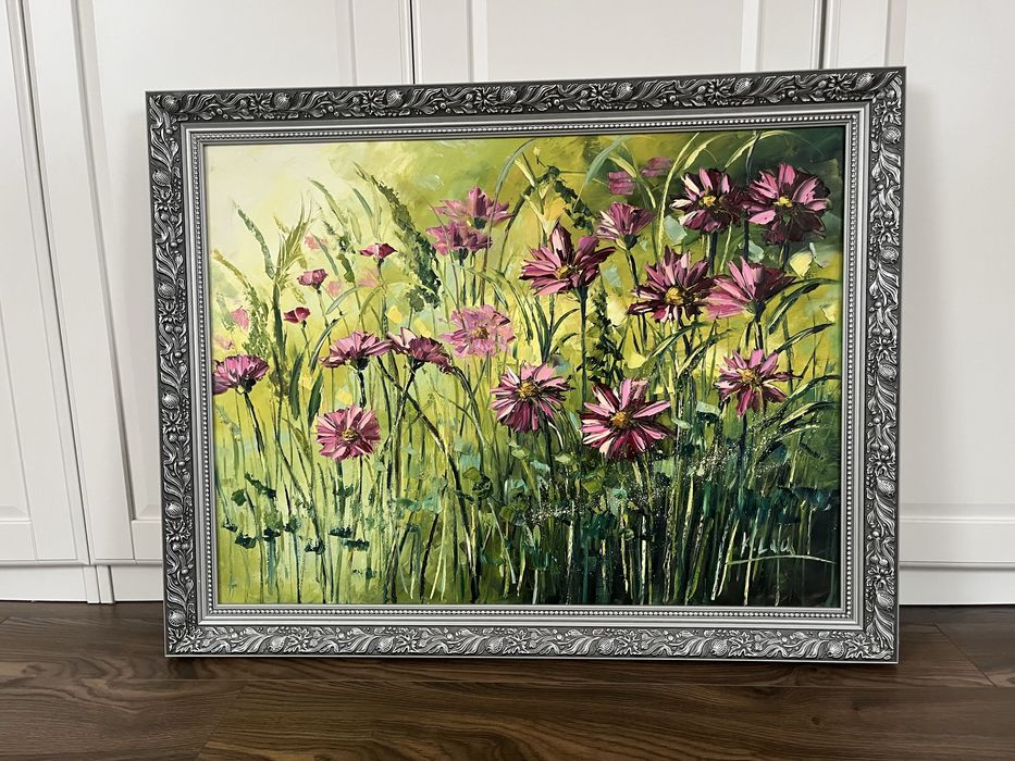 Duzy obraz w srebrnej ramie