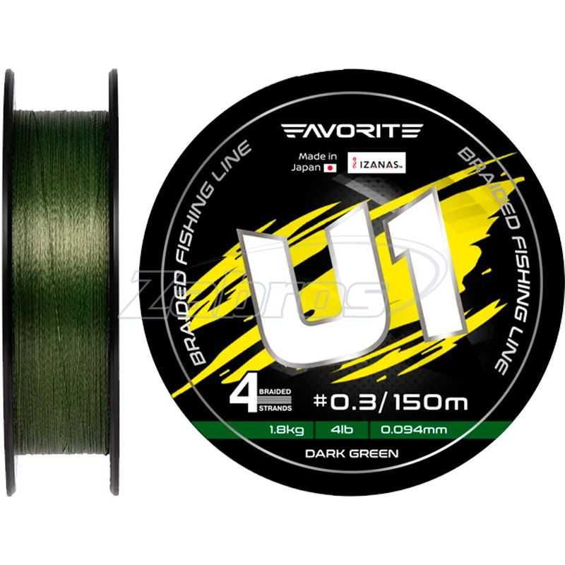Шнуры рыболовные Favorite U1 PE 4x 150м все размеры