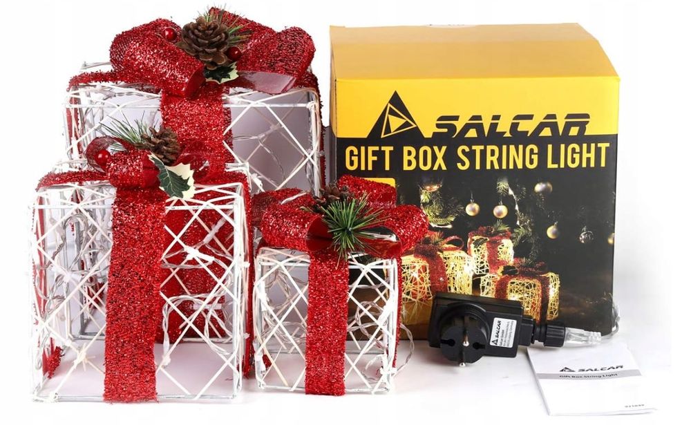 Salcar Zestaw 3 Pudełek Prezentowych Led Uszkodzony