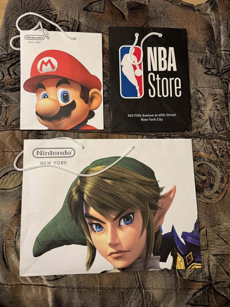 Zestaw toreb z motywem gamingowym z USA: Mario, Zelda (Nintendo) i NBA