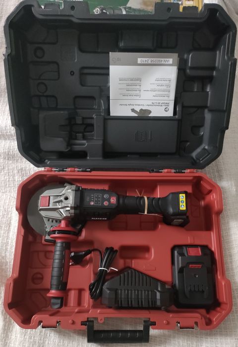 Szlifierka kątowa PARKSIDE X20V + bateria 2Ah + ładowarka 2,4A – NOWA,