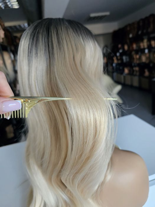 Peruka premium blond ombre Sabina 70 cm lacefront zamiast przedłużania