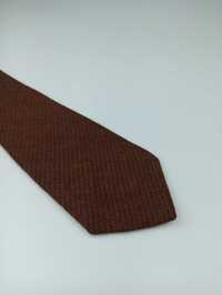 York Tie brązowy wełniany krawat v04