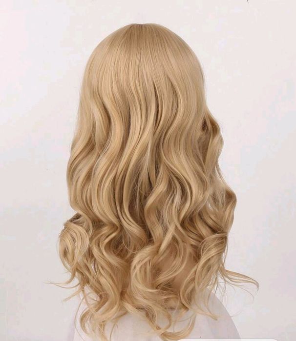 Peruka blond długie skręt włosy