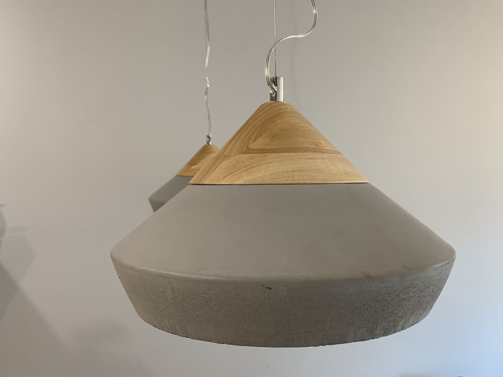 Lampa wisząca betonowa szaro-naturalna Loft Industrialny