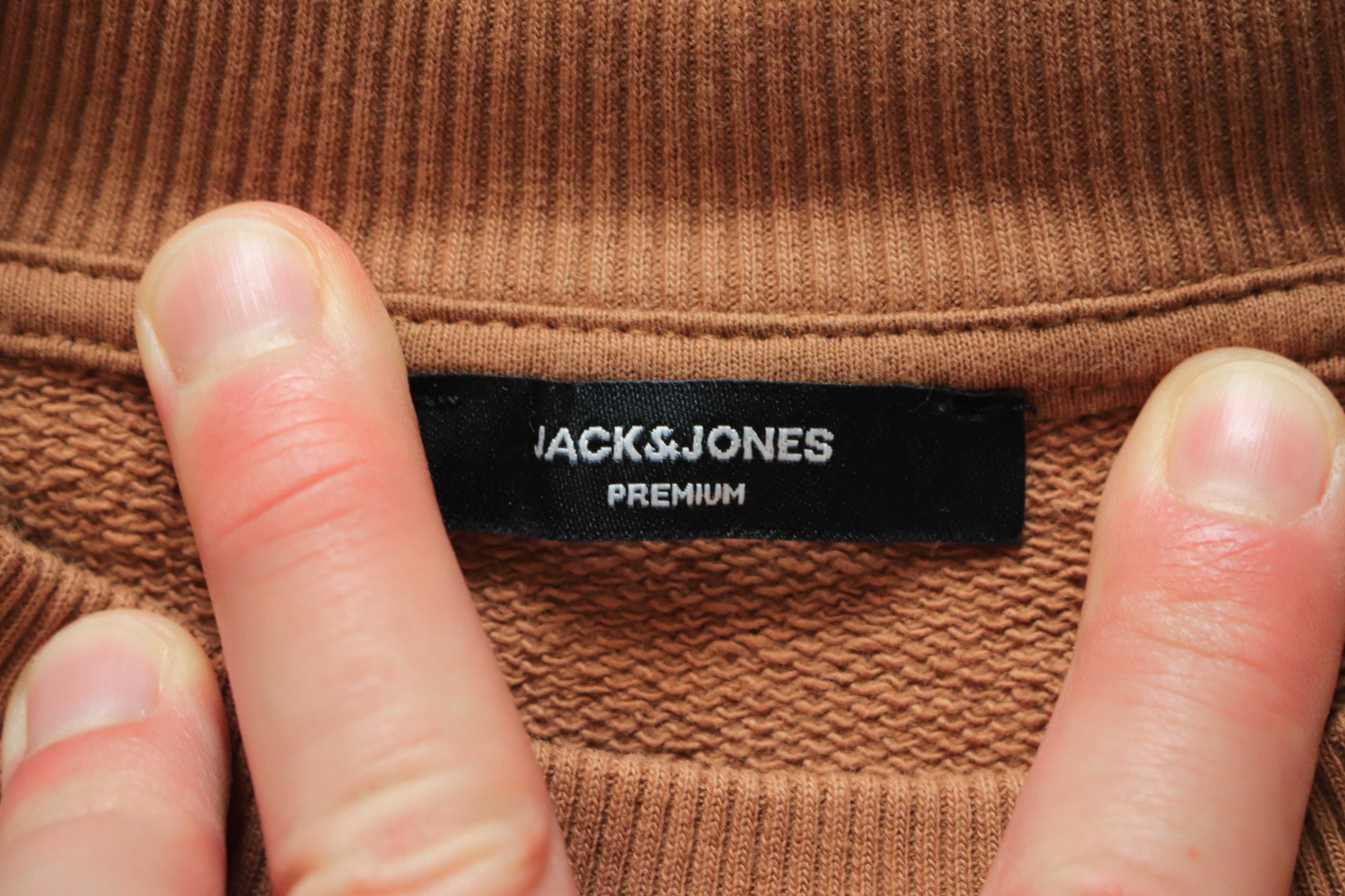 Bluza Jack and Jones r. S beżowa męska dł rękaw bez kaptura bawełniana