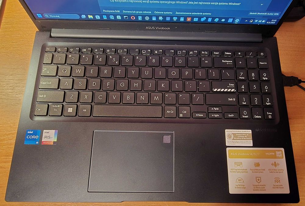 ASUS Vivobook 15 i5/16GB/512GB NVMe – WiFi 6E – Gwarancja!