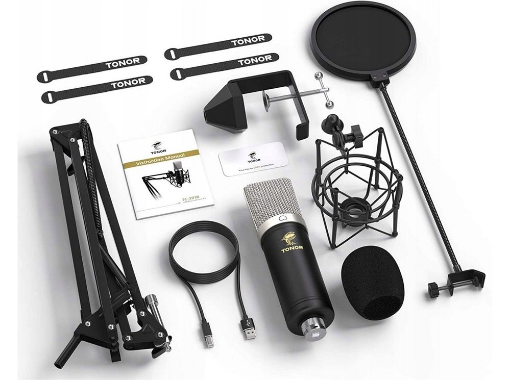 Mikrofon Tonor TC-2030 z ramieniem biurkowym filtr USB pojemnościowy