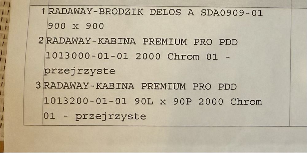 Nowa kabina prysznicowa i brodzik Radaway 90x90