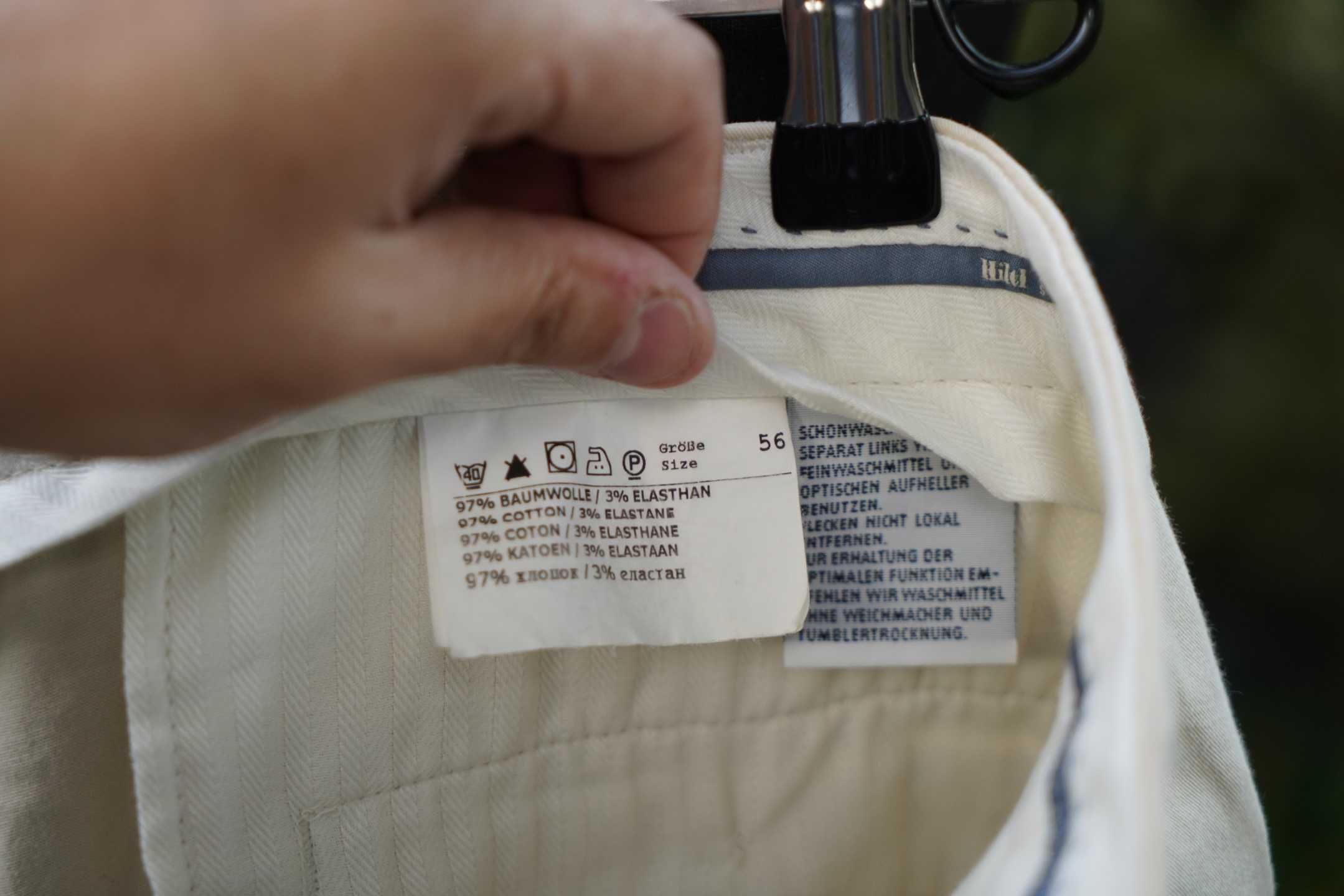 Hiltl męskie spodnie chino chinosy bawełniane 56 XXL 2XL
