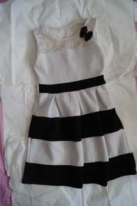 Czarno-biała sukienka na r.10 lat