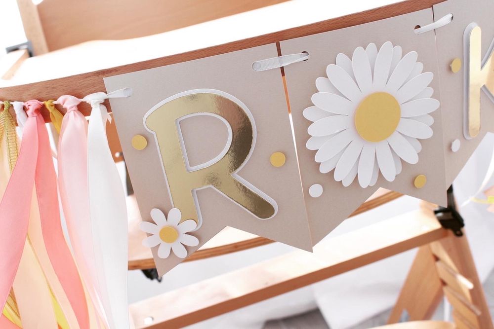 Girlanda na krzesełko na roczek urodziny chrzest urodzinowa