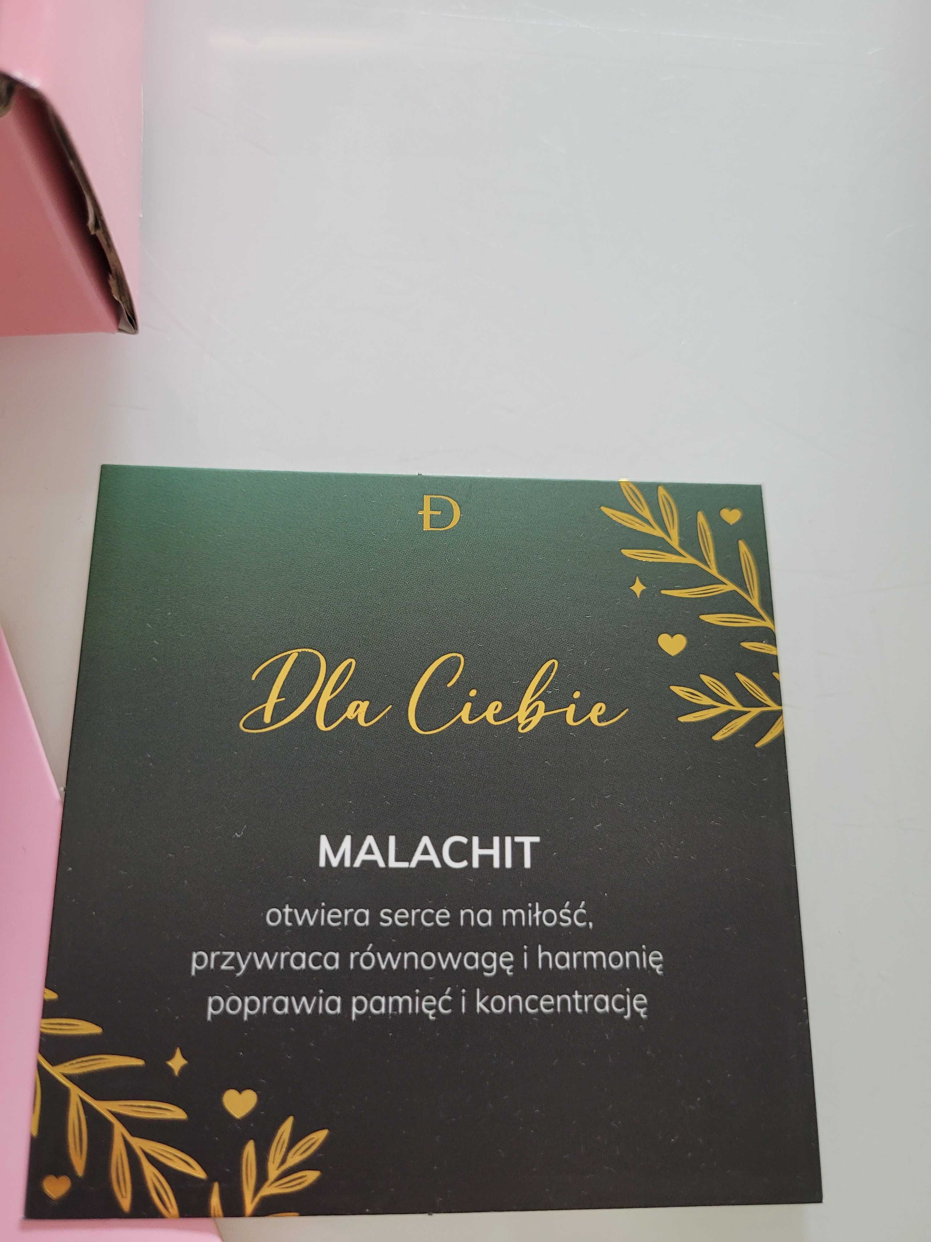 Bransoletka serca przeplatane z kamieni naturalnych Malachit