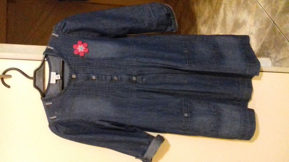 Sukienka cienki jeans, rękawy 3/4