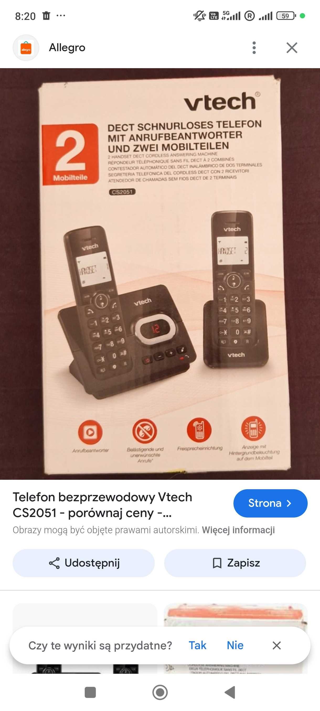 Telefon bezprzewodowy Vtech CS2051
