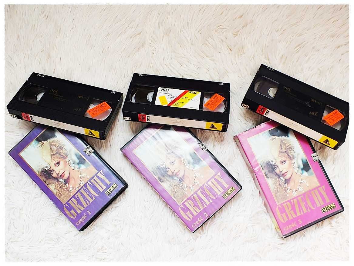Kasety VHS ''Grzechy'' z Joan Collins Komplet część 1, 2 i 3
