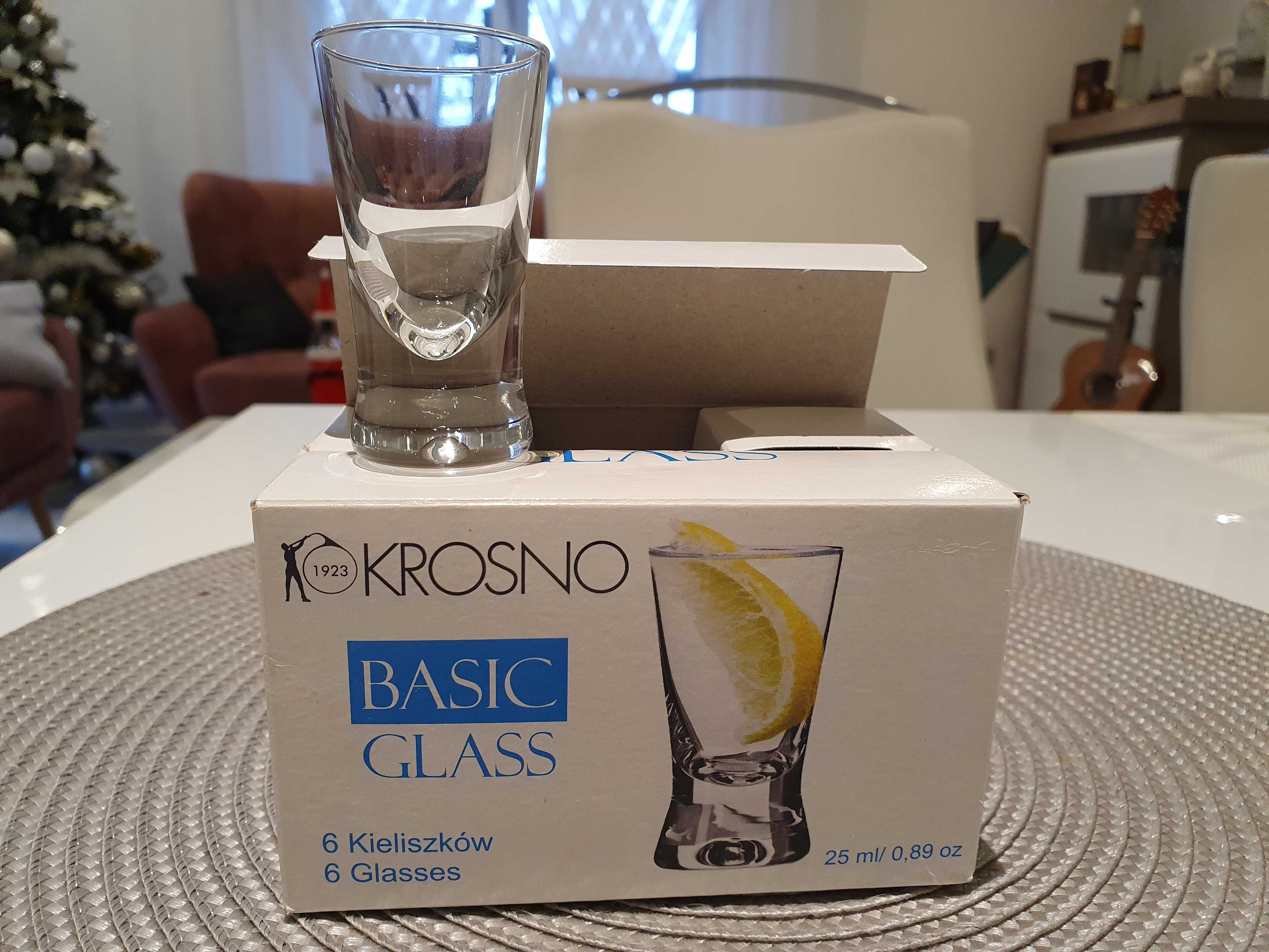 Szklane kieliszki do wódki Krosno Basic 25 ml nowe