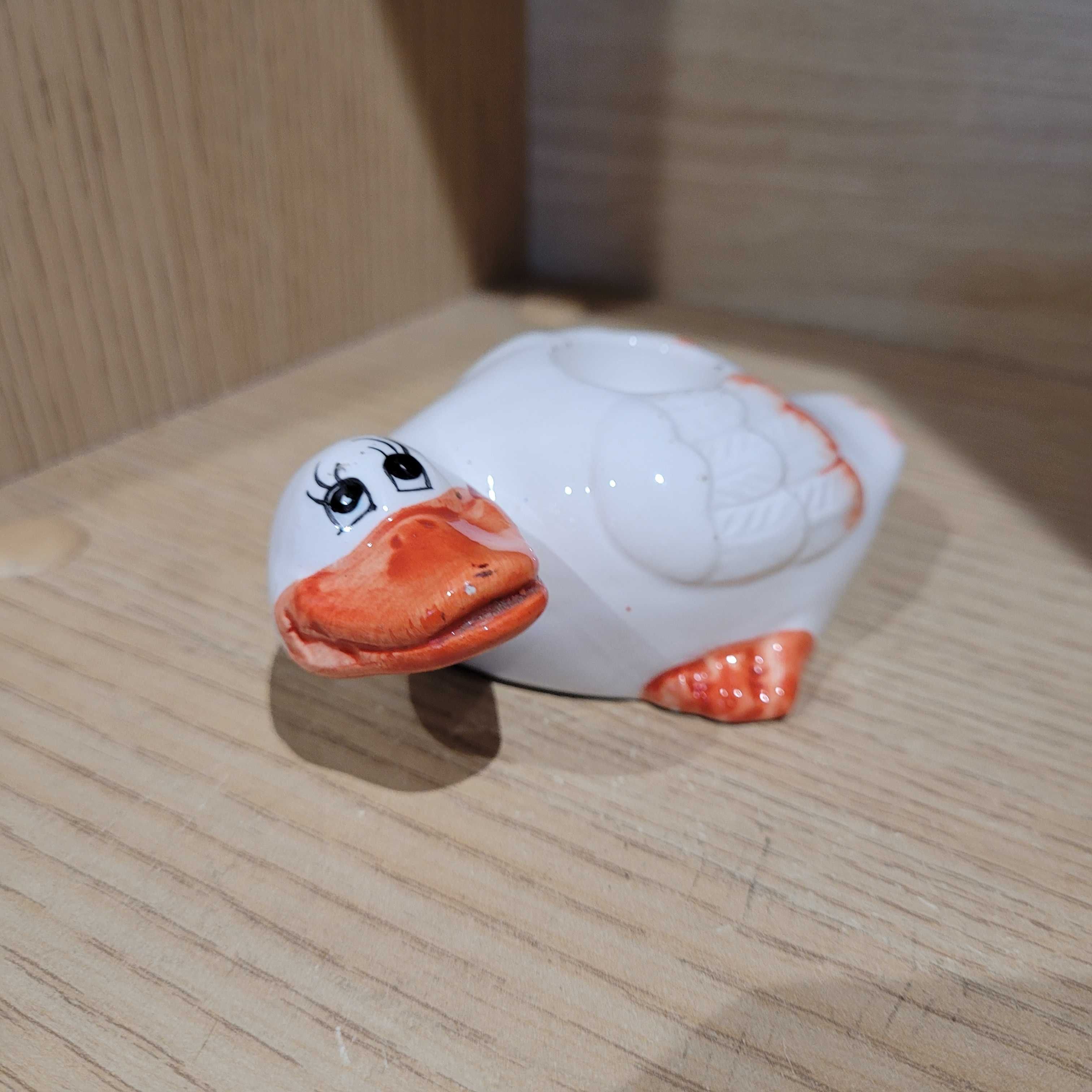 Porcelanowy świecznik- kaczka