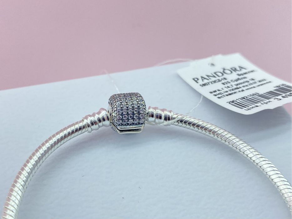 Оригінальний срібний браслет Pandora Pave Бірка/пломба
