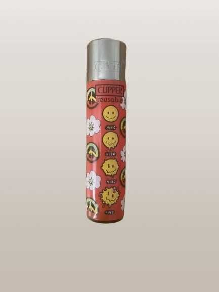 Isqueiro de bolso Clipper recarregável Peace Freedom Happy