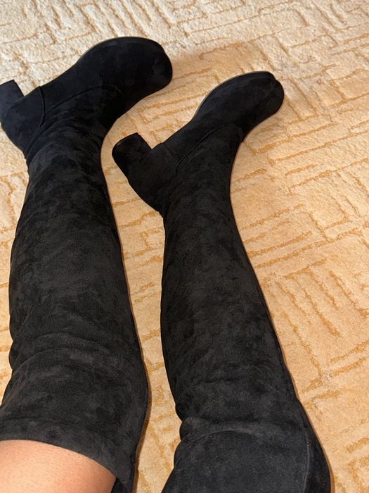 Нові 42-43 розмір ботфорди чорні стрейч шикарні