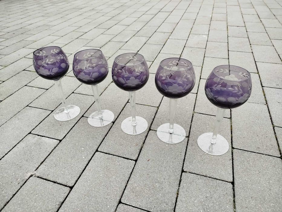 Kieliszki kryształowe rymery 5 sztuk