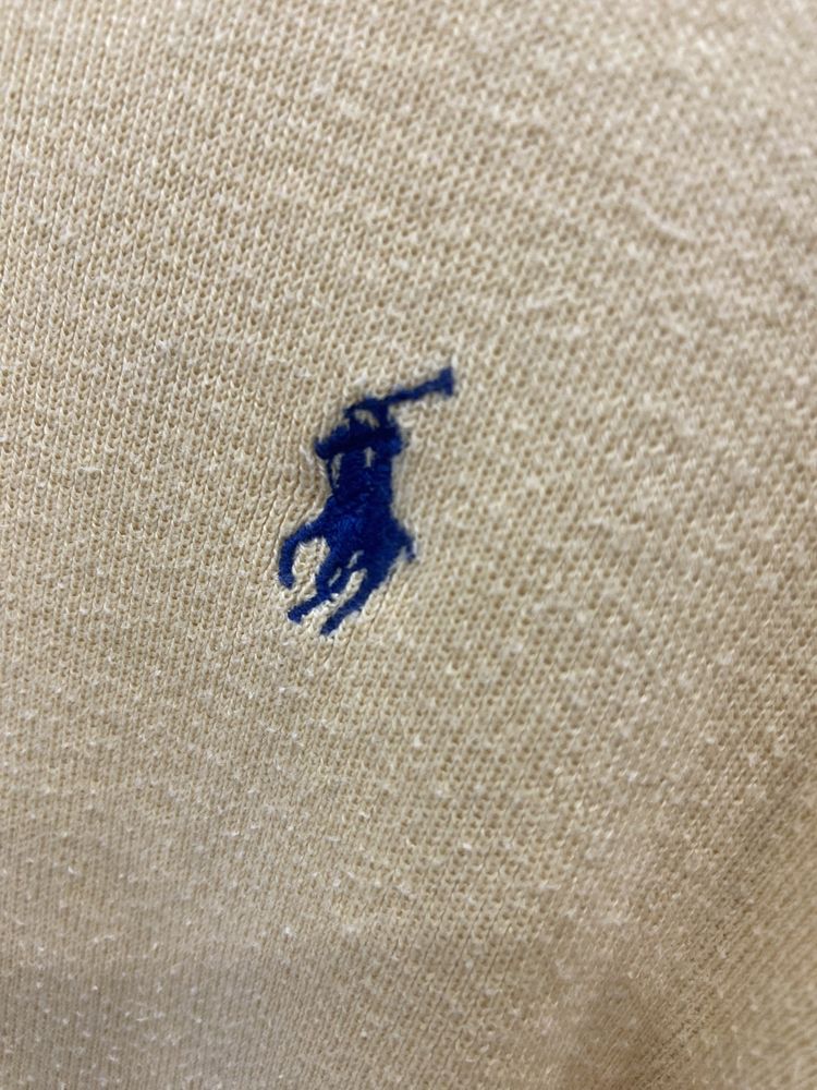 Sweter w serek Polo Ralph Lauren M żółty  100% bawełna pima