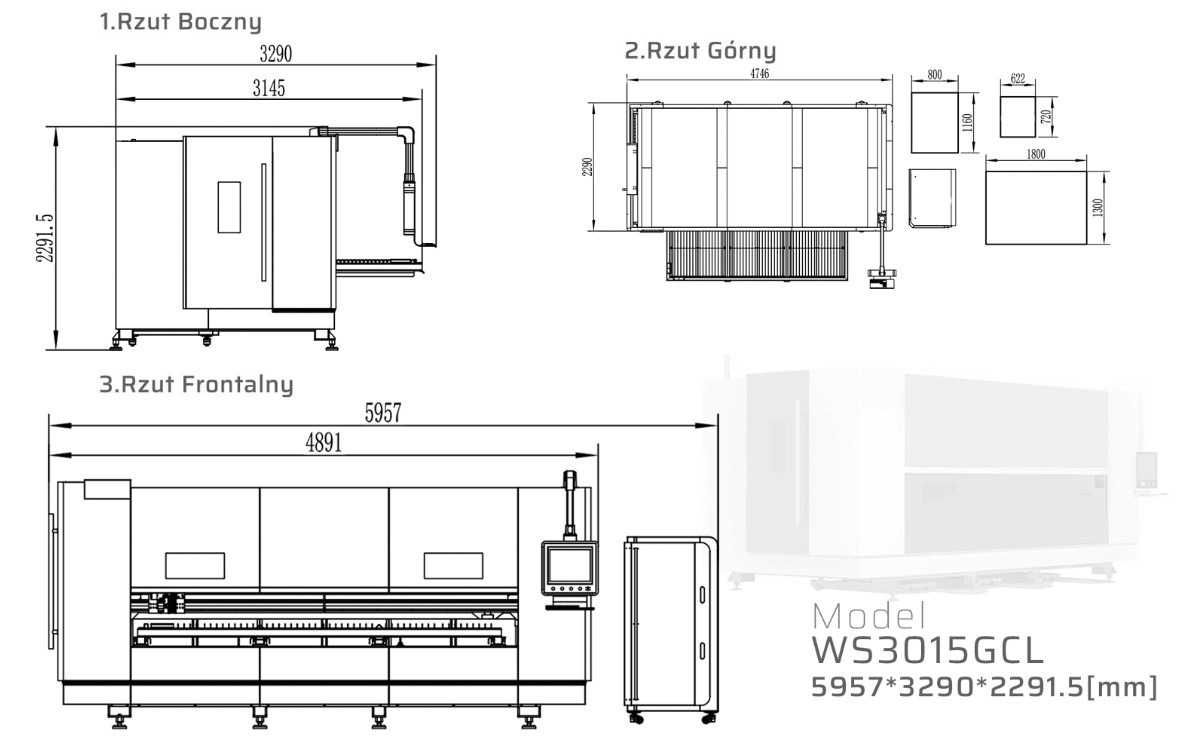 Wycinarka Laserowa Fiber Ploter CNC 3015GCL Weni 3kW BOCI - Promocja!
