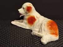 PorcelanaTuryngia Pies Bernardyn Sitzendorf   22 cm H 10 cm