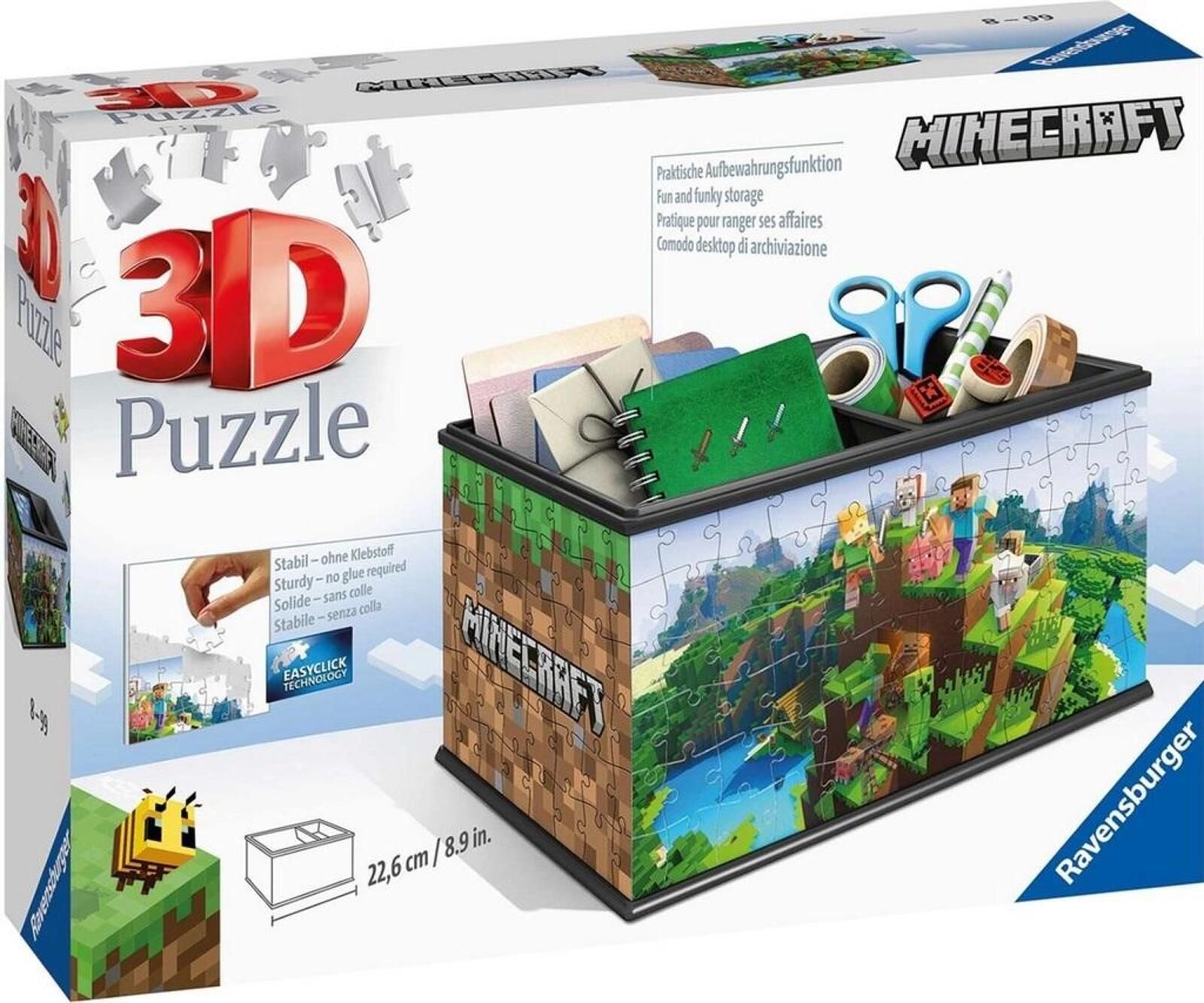 Puzzle 3D 108 Szkatułka Minecraft pudełko,275x192 mm