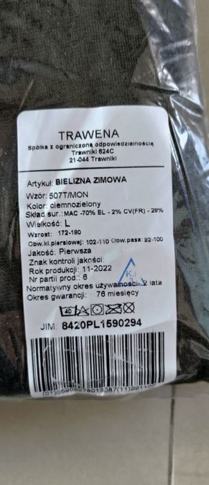 Bielizna zimowa WP wz 507T