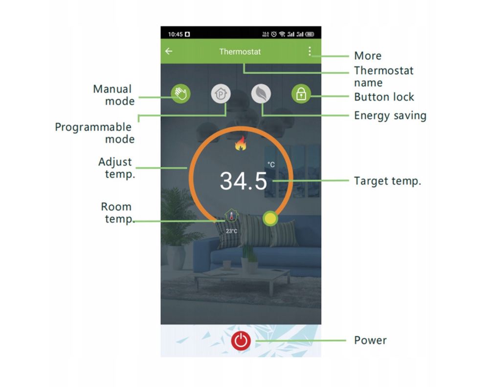 Termostat regulator pokojowy bezprzewodowy wifi