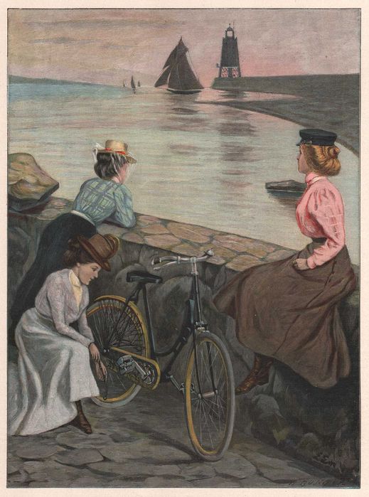 Edel: Świnoujście. Kolorowy drzeworyt ilustracyjny 1898 r. oryginał