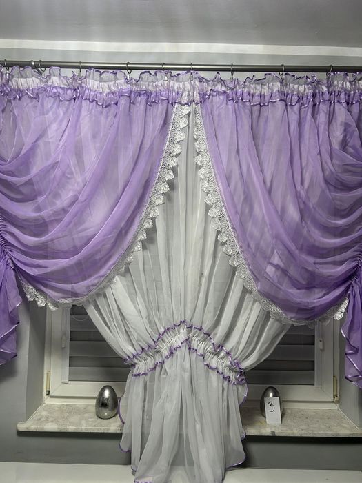 Firany firanki fioletowe