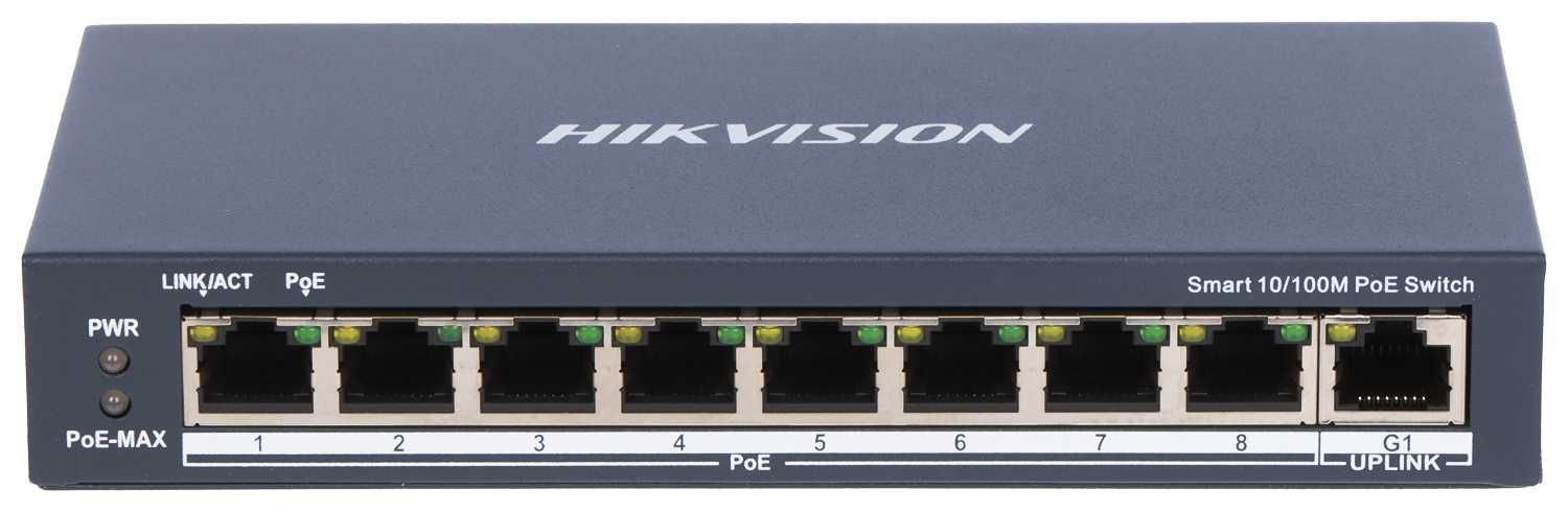 Switch Poe Hikvision DS-3E1309P-EI 8 portów POE + 1  port Uplink