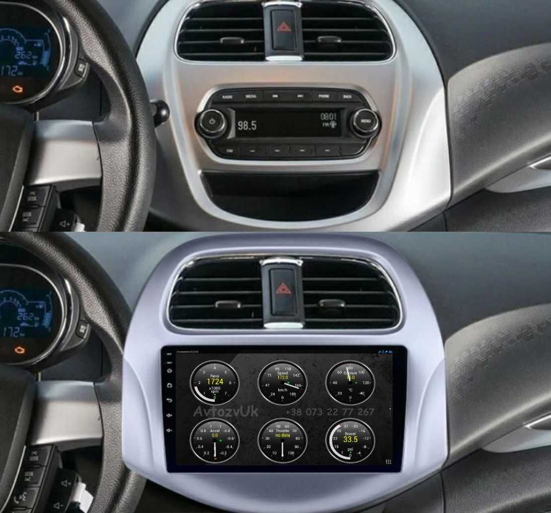 Магнитола SPARK Chevrolet CAMARO Спарк MATIZ Камаро CarPlay Android 14