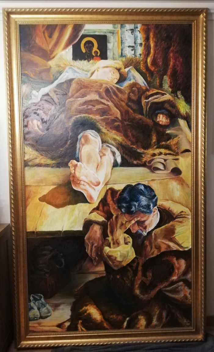 Duży obraz 227x134cm kopia Jacek Malczewski Śmierć Ellenai olej płótno