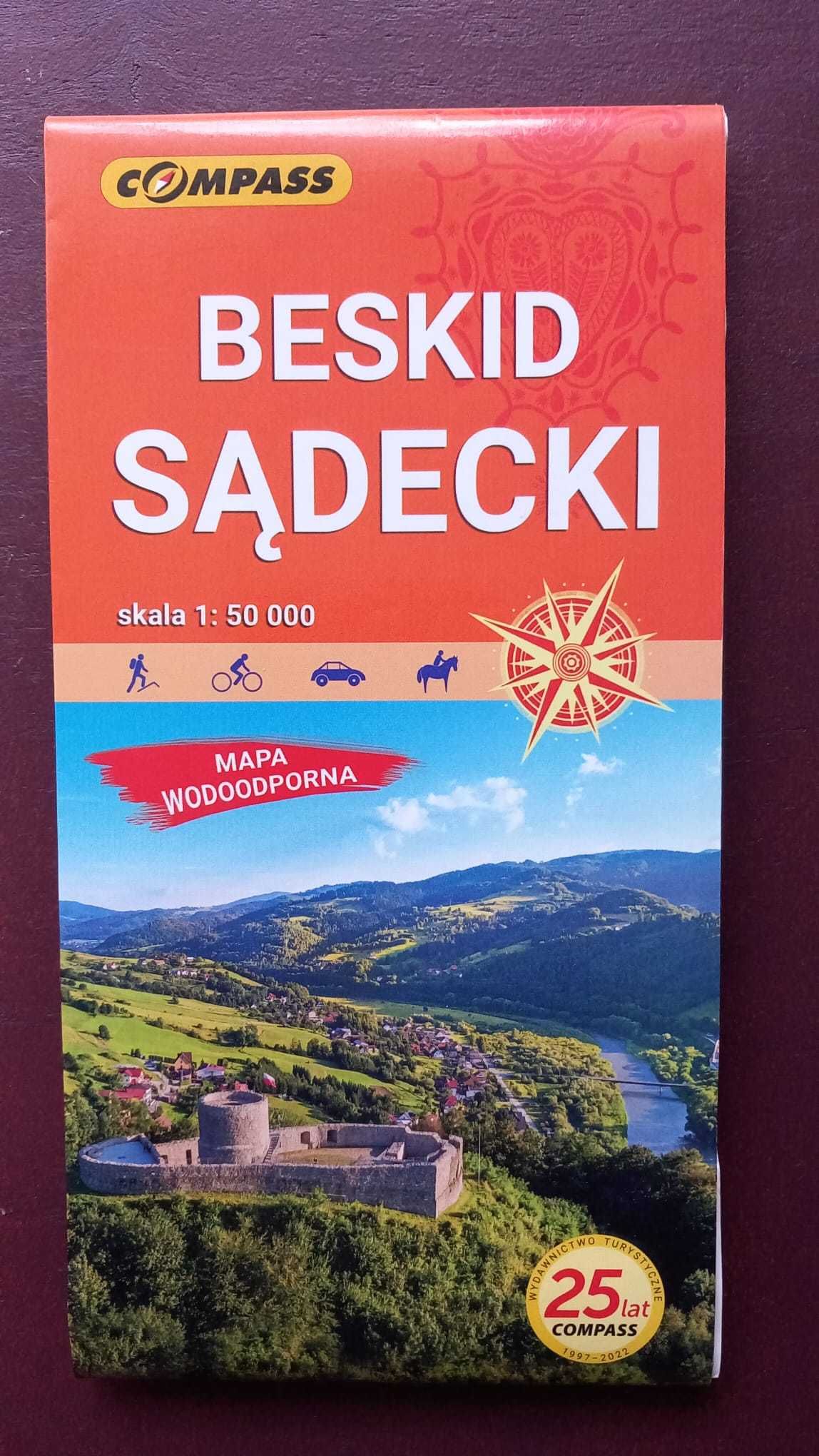 Beskid Sądecki mapa turystyczna 2021 r. skala 1:50 000