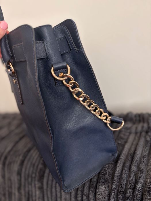 Michael Kors hamilton large navy torba duża złote okucia