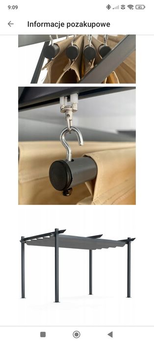 Pergola ogrodowa szara 2x3