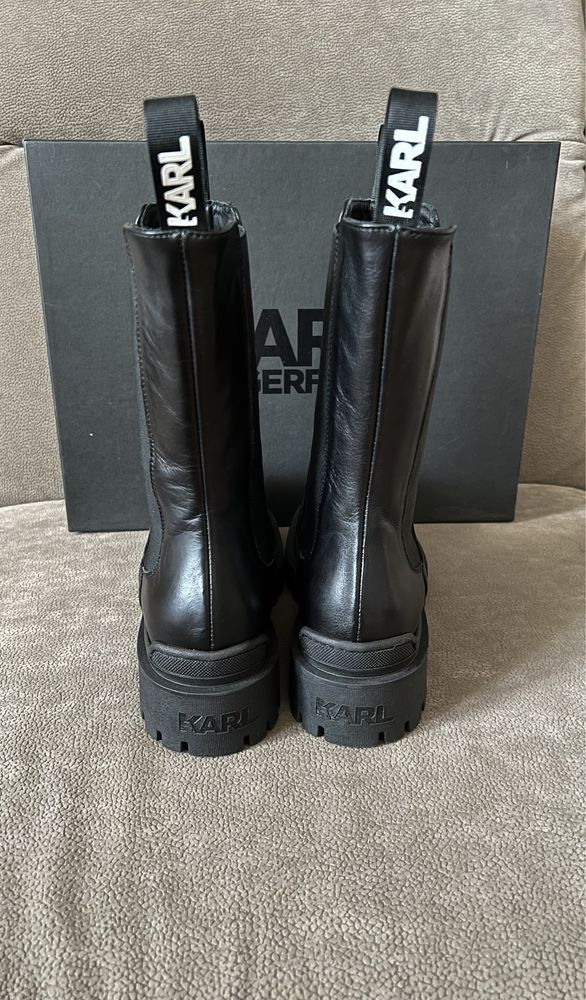 KARL LAGERFELD Biker II Long Gore Boot botki skóra nowe r 40