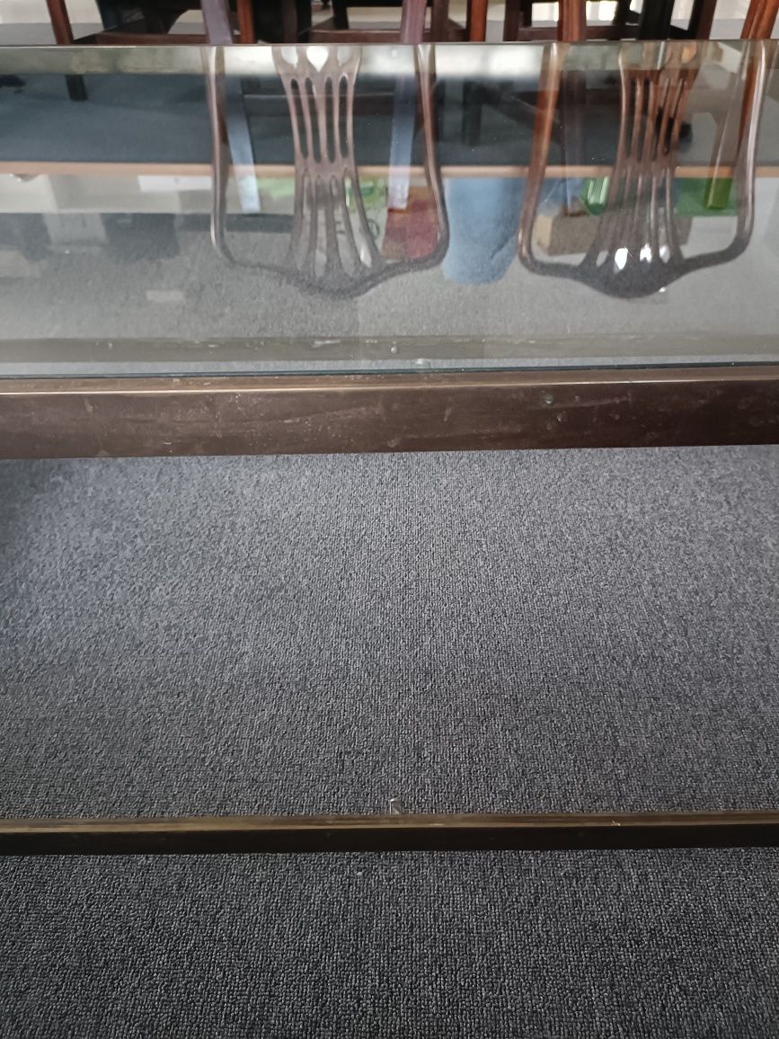 Mesa de Vidro Baixa Retangular