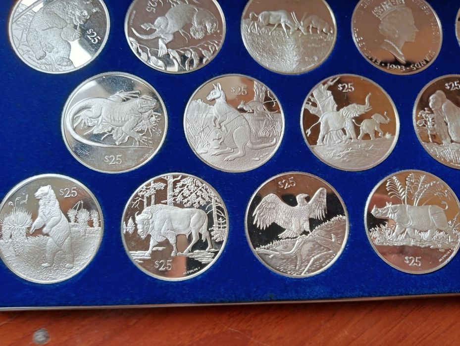 Coleção de moedas em prata