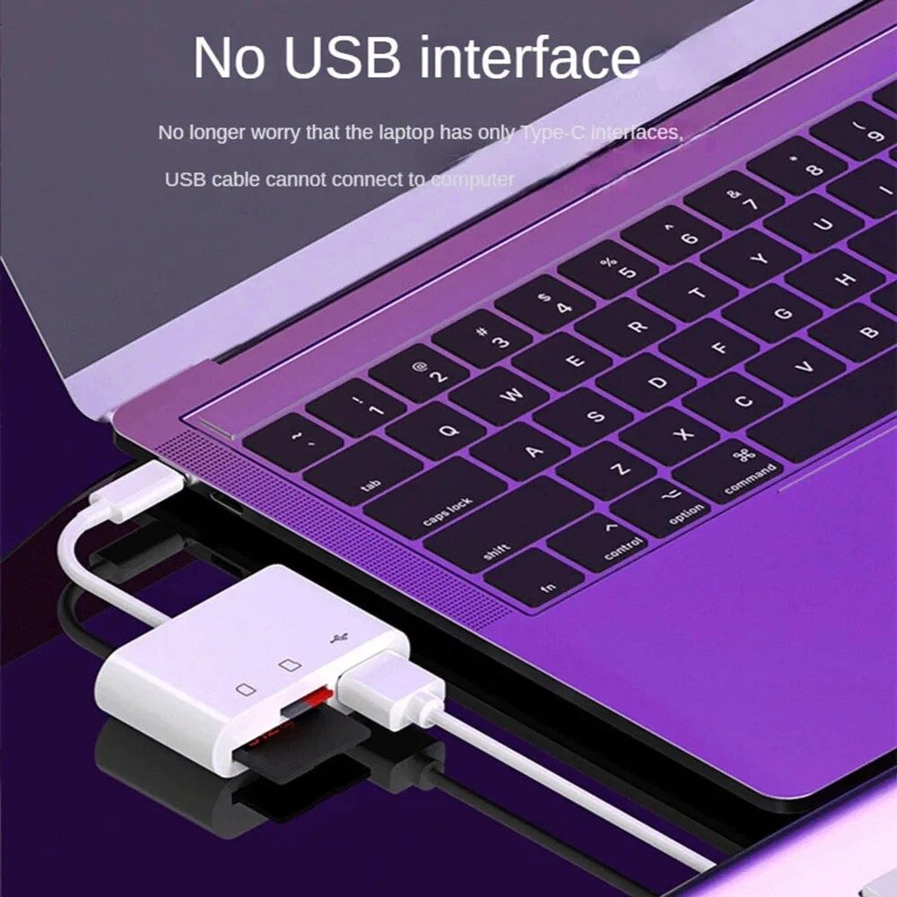 OTG картридер 3в1 USB tupe-c SD micro карта TF
