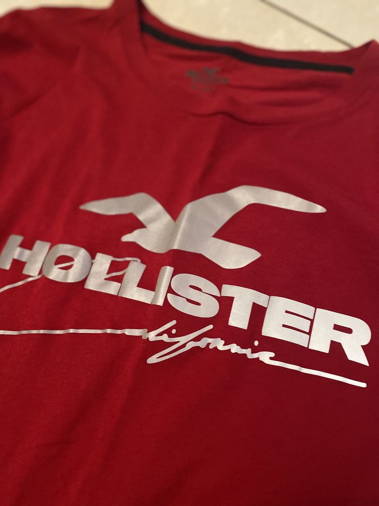 Hollister longsleeve, extra koszulka męska czerwona r.XXL