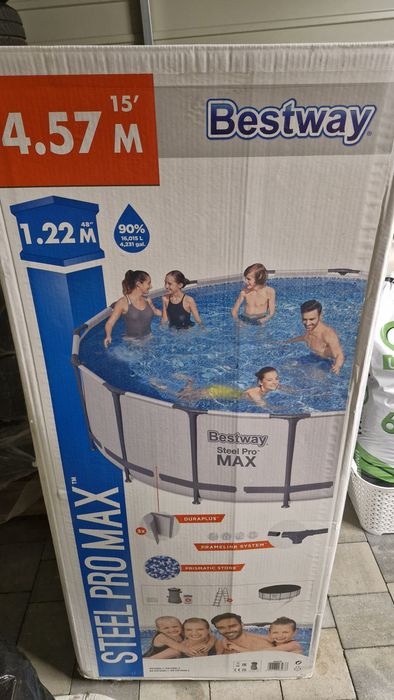 Basen stelażowy Bestway 4,57x122 cm wraz z pompą piaskową Bestway