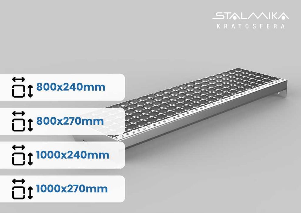 Stopień schodowy zgrzewany, WEMA, ocynk 800x240 mm (80x24 cm) i INNE