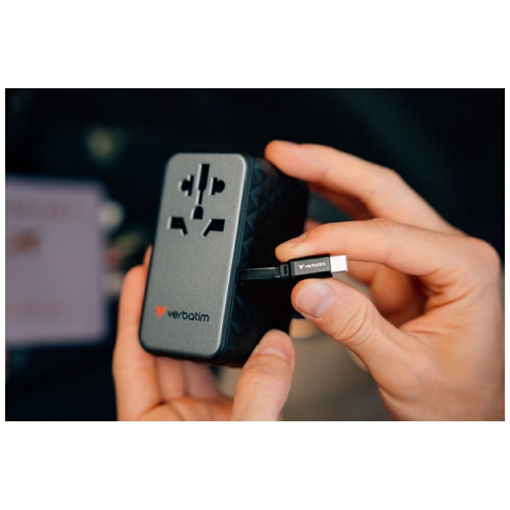 Verbatim Adapter podróżny EU/UK/US GaN   USB-A/3xUSB-C PD 85W CNT-02